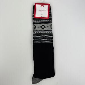 Charter Club Women's Knee High Winter Grey and Black Socks